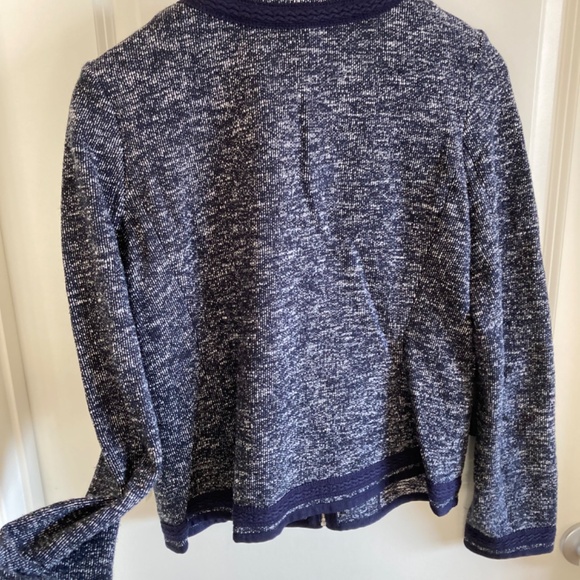 TALBOTS Classic ladies Tweed Type Jacket Traditional Navy and White Sz 8 - Picture 5 of 6